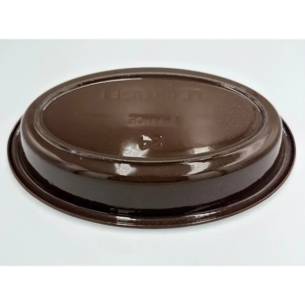 Le Creuset #24 Brown Enameled Cast Iron Oval Au Gratin Casserole Baking Dish